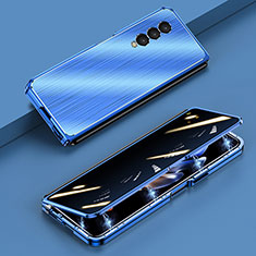 Luxury Aluminum Metal Cover Case 360 Degrees P01 for Samsung Galaxy Z Fold4 5G Blue