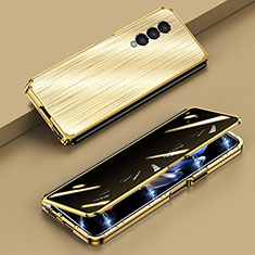 Luxury Aluminum Metal Cover Case 360 Degrees P01 for Samsung Galaxy Z Fold4 5G Gold