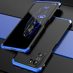 Luxury Aluminum Metal Cover Case 360 Degrees P01 for Xiaomi Mi 11X Pro 5G Blue and Black