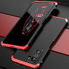 Luxury Aluminum Metal Cover Case 360 Degrees P01 for Xiaomi Mi 11X Pro 5G Red and Black