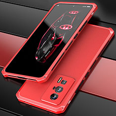 Luxury Aluminum Metal Cover Case 360 Degrees P01 for Xiaomi Poco F5 Pro 5G Red