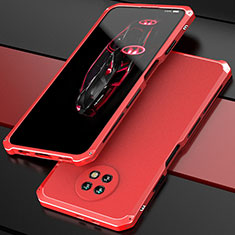 Luxury Aluminum Metal Cover Case 360 Degrees P01 for Xiaomi Redmi Note 9T 5G Red