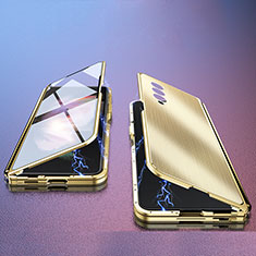 Luxury Aluminum Metal Cover Case 360 Degrees P02 for Samsung Galaxy Z Fold3 5G Gold