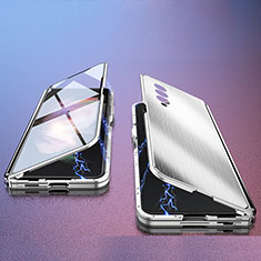Luxury Aluminum Metal Cover Case 360 Degrees P02 for Samsung Galaxy Z Fold4 5G Silver