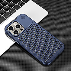 Luxury Aluminum Metal Cover Case 360 Degrees QC3 for Apple iPhone 15 Pro Blue