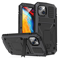 Luxury Aluminum Metal Cover Case 360 Degrees RJ1 for Apple iPhone 14 Black