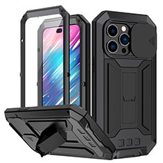 Luxury Aluminum Metal Cover Case 360 Degrees RJ1 for Apple iPhone 14 Pro Black