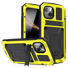 Luxury Aluminum Metal Cover Case 360 Degrees RJ1 for Apple iPhone 15 Plus Yellow