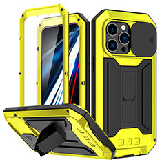 Luxury Aluminum Metal Cover Case 360 Degrees RJ2 for Apple iPhone 13 Pro Max Yellow