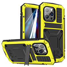 Luxury Aluminum Metal Cover Case 360 Degrees RJ2 for Apple iPhone 14 Pro Max Yellow