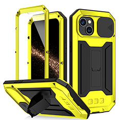 Luxury Aluminum Metal Cover Case 360 Degrees RJ2 for Apple iPhone 15 Yellow