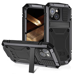 Luxury Aluminum Metal Cover Case 360 Degrees RJ4 for Apple iPhone 15 Plus Black