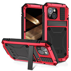 Luxury Aluminum Metal Cover Case 360 Degrees RJ4 for Apple iPhone 15 Plus Red