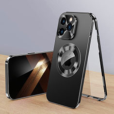 Luxury Aluminum Metal Cover Case 360 Degrees with Mag-Safe Magnetic P01 for Apple iPhone 13 Pro Black
