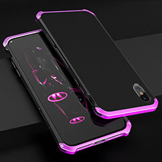 Luxury Aluminum Metal Cover Case for Apple iPhone X Purple
