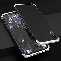 Luxury Aluminum Metal Cover Case for Apple iPhone X Silver and Black