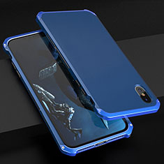 Luxury Aluminum Metal Cover Case for Apple iPhone Xs Blue