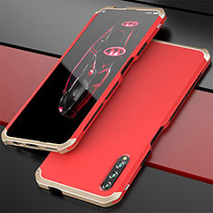 Luxury Aluminum Metal Cover Case for Huawei P Smart Pro (2019) Gold and Red