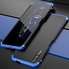 Luxury Aluminum Metal Cover Case for Huawei Y9s Blue and Black