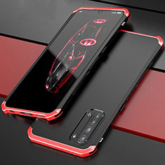 Luxury Aluminum Metal Cover Case for Oppo Find X2 Lite Red and Black