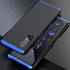 Luxury Aluminum Metal Cover Case for Oppo Find X2 Neo Blue and Black