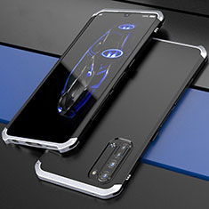 Luxury Aluminum Metal Cover Case for Oppo K7 5G Silver and Black