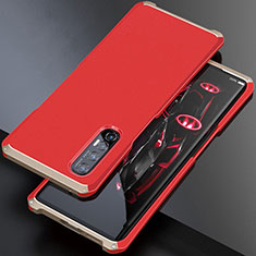 Luxury Aluminum Metal Cover Case for Oppo Reno3 Pro Gold and Red