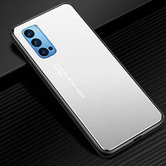 Luxury Aluminum Metal Cover Case for Oppo Reno4 5G Silver