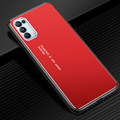 Luxury Aluminum Metal Cover Case for Oppo Reno5 Pro 5G Red