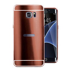 Luxury Aluminum Metal Cover Case for Samsung Galaxy S7 Edge G935F Brown