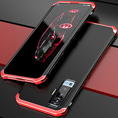 Luxury Aluminum Metal Cover Case for Vivo X50 5G Red and Black