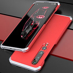 Luxury Aluminum Metal Cover Case for Xiaomi Mi 10 Silver and Red