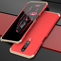 Luxury Aluminum Metal Cover Case for Xiaomi Redmi K30 4G Gold and Red