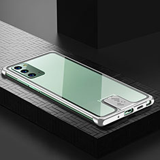 Luxury Aluminum Metal Cover Case LK1 for Samsung Galaxy Note 20 5G Silver