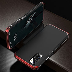 Luxury Aluminum Metal Cover Case M01 for Huawei Honor View 30 5G Red and Black