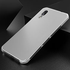 Luxury Aluminum Metal Cover Case M01 for Huawei P20 Silver