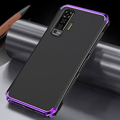 Luxury Aluminum Metal Cover Case M03 for Vivo X50 5G Purple and Blue