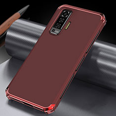 Luxury Aluminum Metal Cover Case M03 for Vivo X50 5G Red