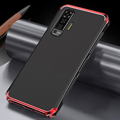 Luxury Aluminum Metal Cover Case M03 for Vivo X50 5G Red and Black