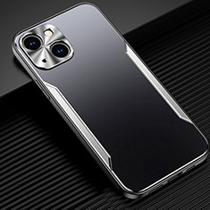 Luxury Aluminum Metal Cover Case M05 for Apple iPhone 14 Plus Silver