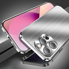 Luxury Aluminum Metal Cover Case M06 for Apple iPhone 13 Pro Max Silver