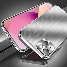 Luxury Aluminum Metal Cover Case M06 for Apple iPhone 14 Silver
