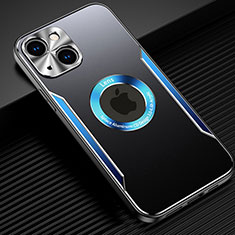 Luxury Aluminum Metal Cover Case M07 for Apple iPhone 15 Plus Blue