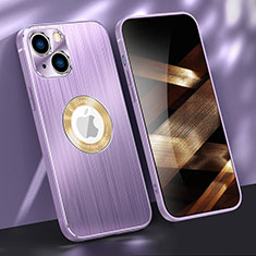 Luxury Aluminum Metal Cover Case M08 for Apple iPhone 15 Purple