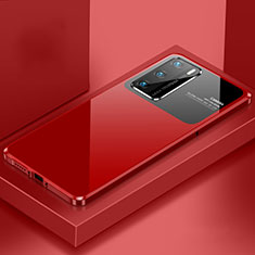 Luxury Aluminum Metal Cover Case N01 for Huawei P40 Red