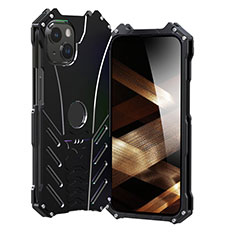 Luxury Aluminum Metal Cover Case P01 for Apple iPhone 15 Black
