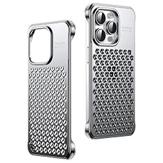 Luxury Aluminum Metal Cover Case QC1 for Apple iPhone 15 Pro Max Silver