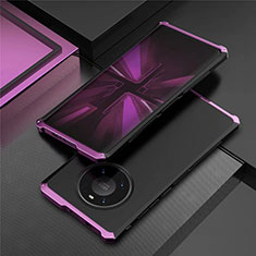 Luxury Aluminum Metal Cover Case T01 for Huawei Mate 40E Pro 5G Purple