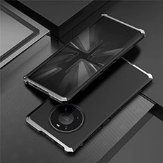 Luxury Aluminum Metal Cover Case T01 for Huawei Mate 40E Pro 5G Silver and Black