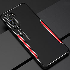 Luxury Aluminum Metal Cover Case T01 for Huawei P40 Lite 5G Red